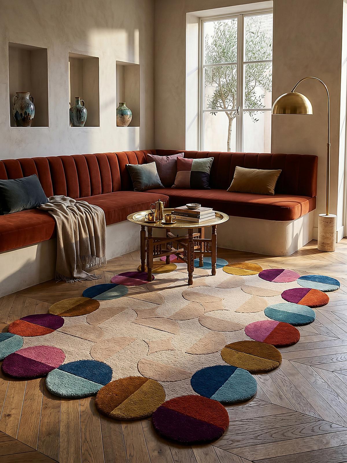 WOLLTEPPICH HALLEIN, geometrisch, Beige-Bunt, 160 x 230 cm - Multicolor, Textil (230/160cm) - KADIMA DESIGN