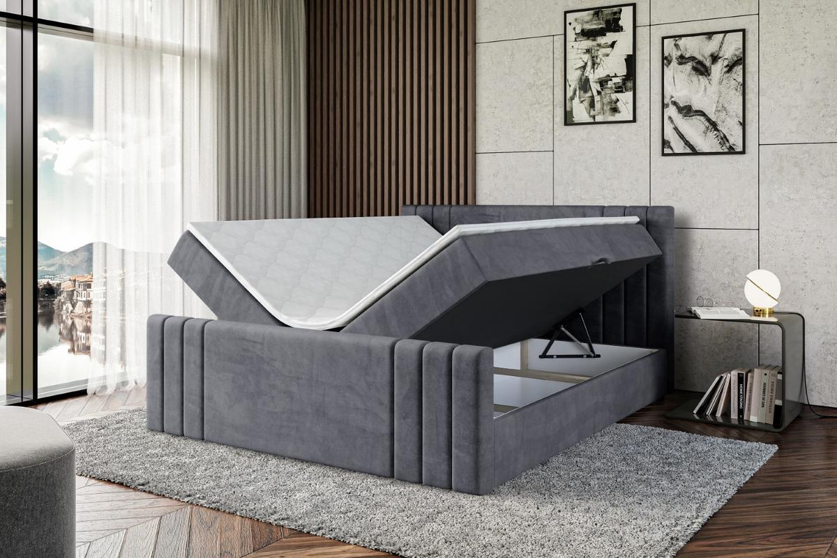 BOXBETT CELESTIA-Z - 140x200 cm - H4 - Dunkelgrau - Dunkelgrau, Holzwerkstoff (140/200cm) - ALTDECOR