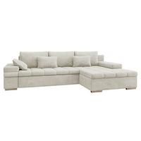 ECKSOFA Bangkok, Seite: Rechts - Silberfarben/Creme, Holz/Textil (310/175cm) - MIRJAN24