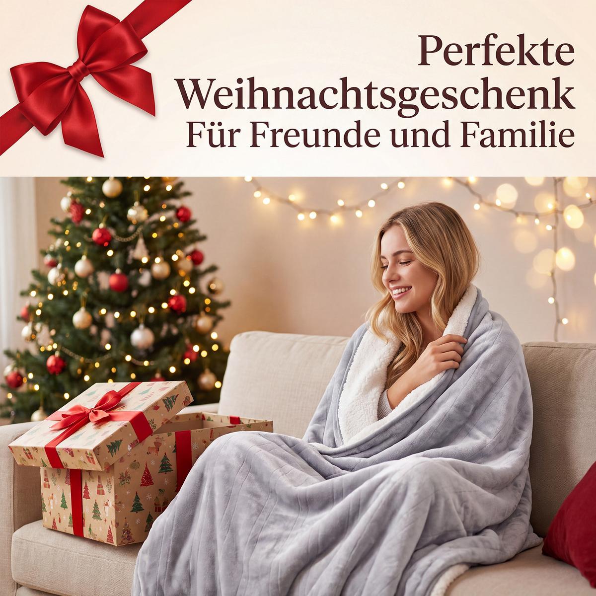 HEIZDECKE Myvlon 200/180 cm - Hellgrau/Weiß, Textil (180/200cm) - ZMH