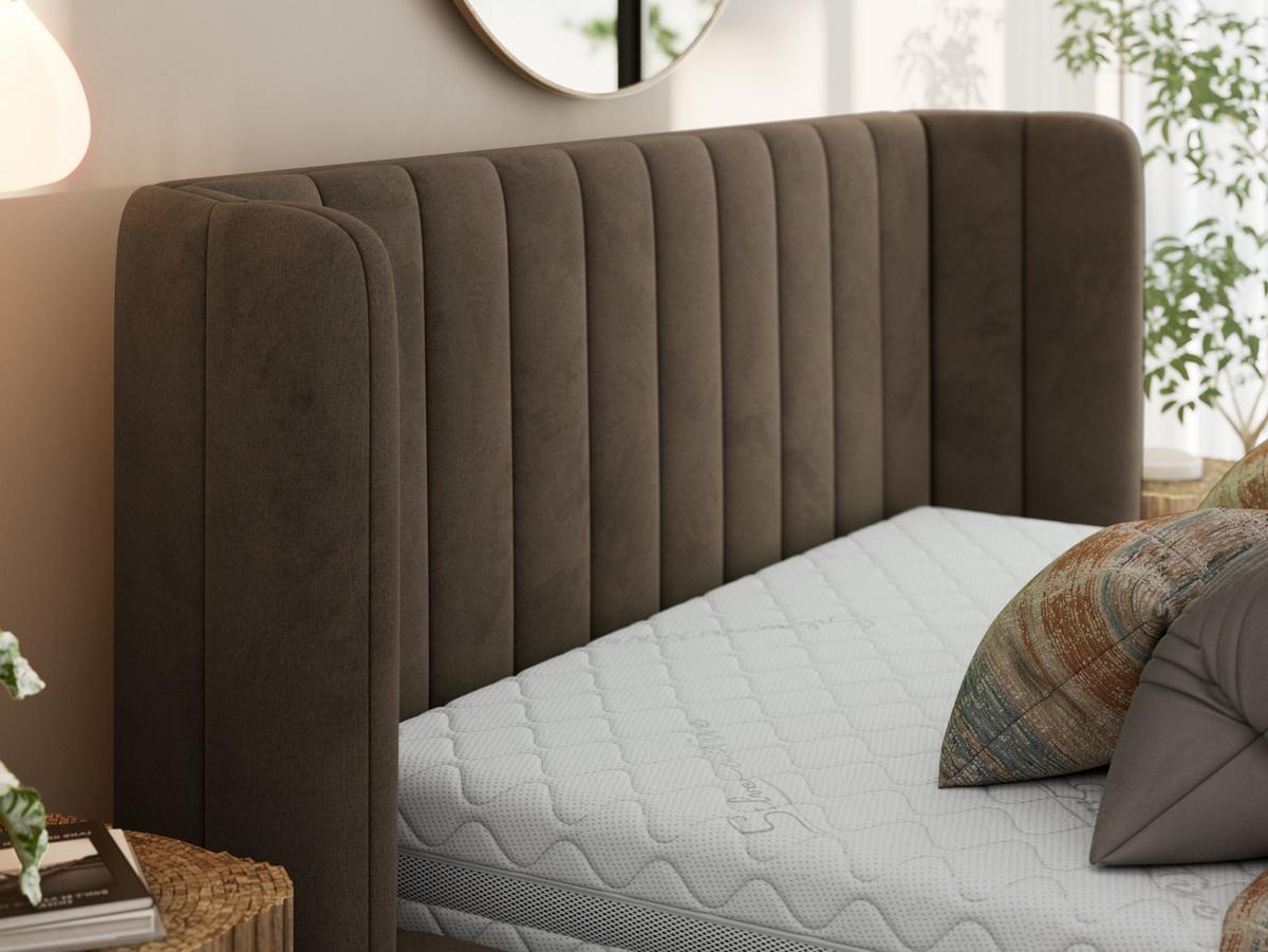 POLSTERBETT GOLETTA CLASSIC 200/200 - Braun Velvet - Multipocket-Matratze - Braun, Textil (200/200cm) - MKS