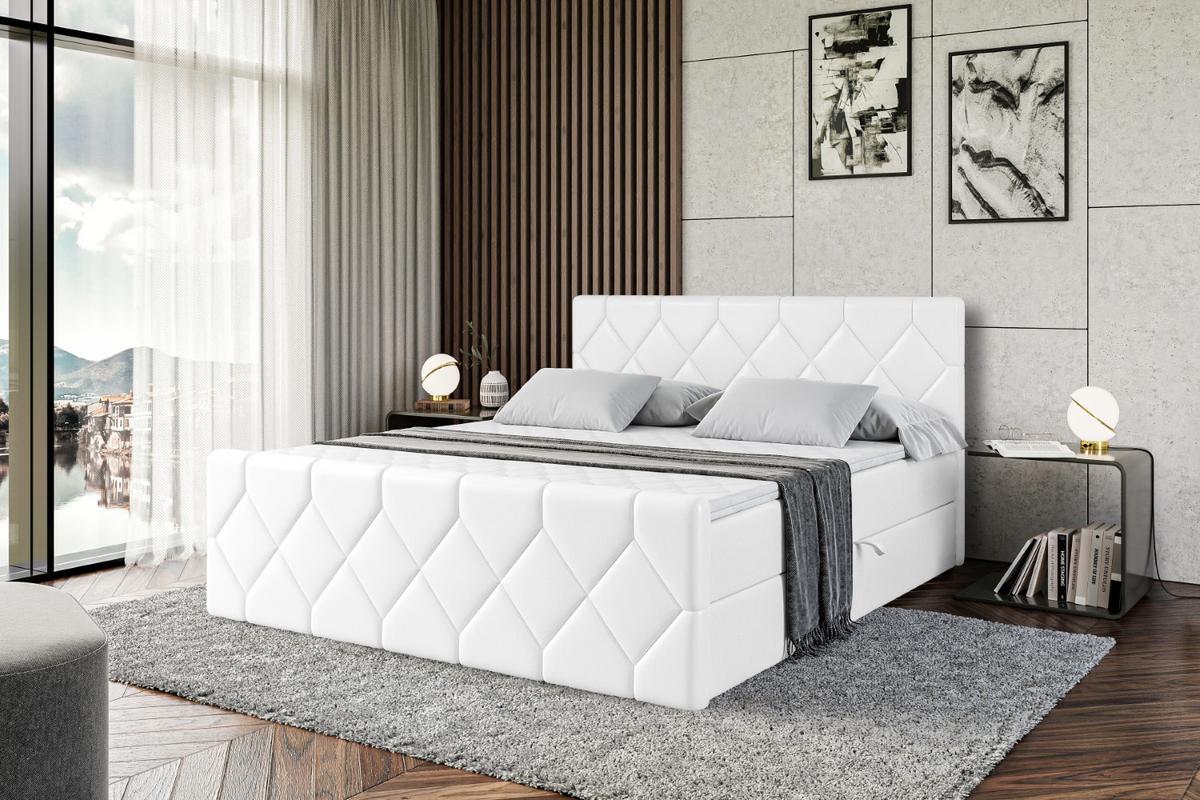 BOXBETT CATOR-Z - 140x200 cm - H4 - Weiß Hochglanz - Weiß Hochglanz, Holzwerkstoff (140/200cm) - ALTDECOR