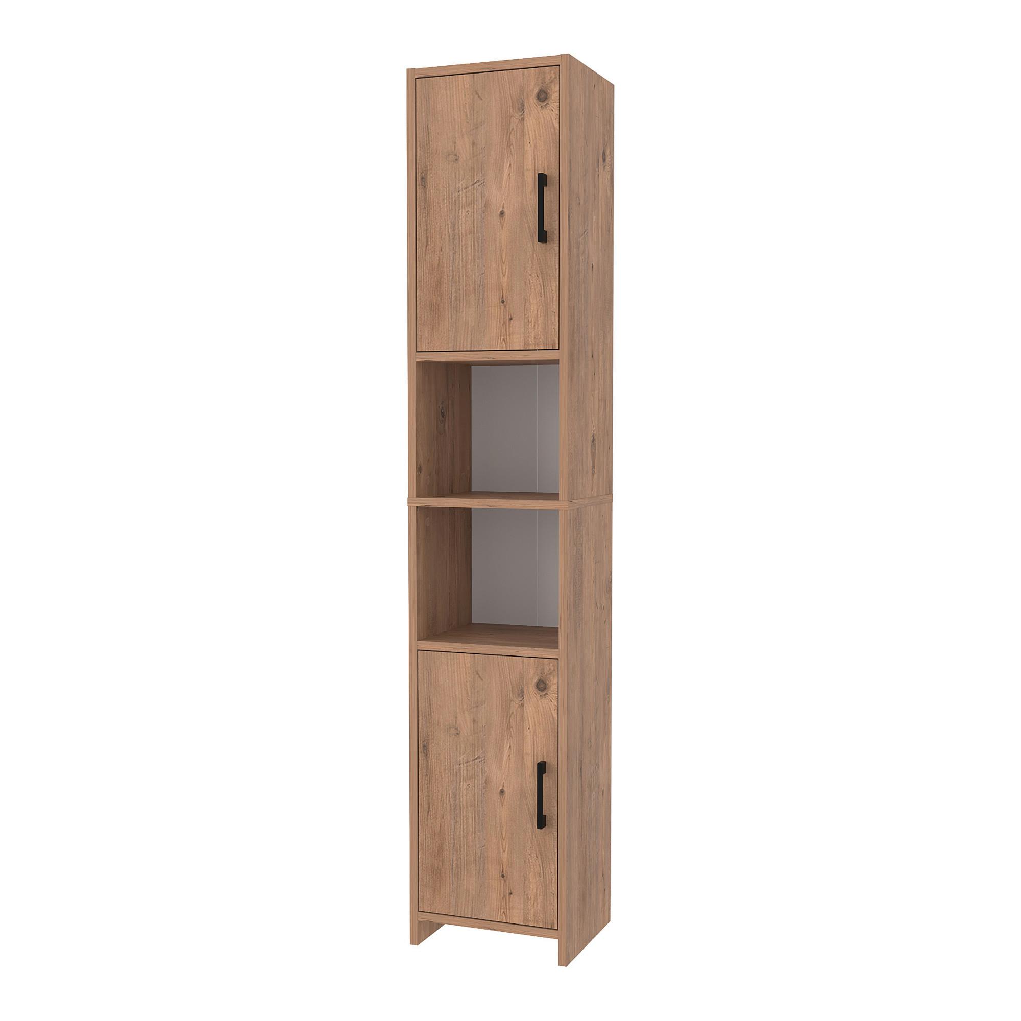 HOCHSCHRANK Rautrina - Eichefarben, Holzwerkstoff (35/180/30cm) - [en.casa]