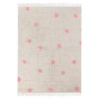 KURZFLOR-TEPPICH Beige 140/200 cm Dardere - Pink/Beige, Textil (140/200cm) - Beliani