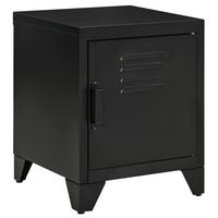 NACHTTISCH Nachtschrank Beistelltisch mit Regal Tür Industriedesign Metall - Schwarz, Metall (40/50/40cm) - HOMCOM