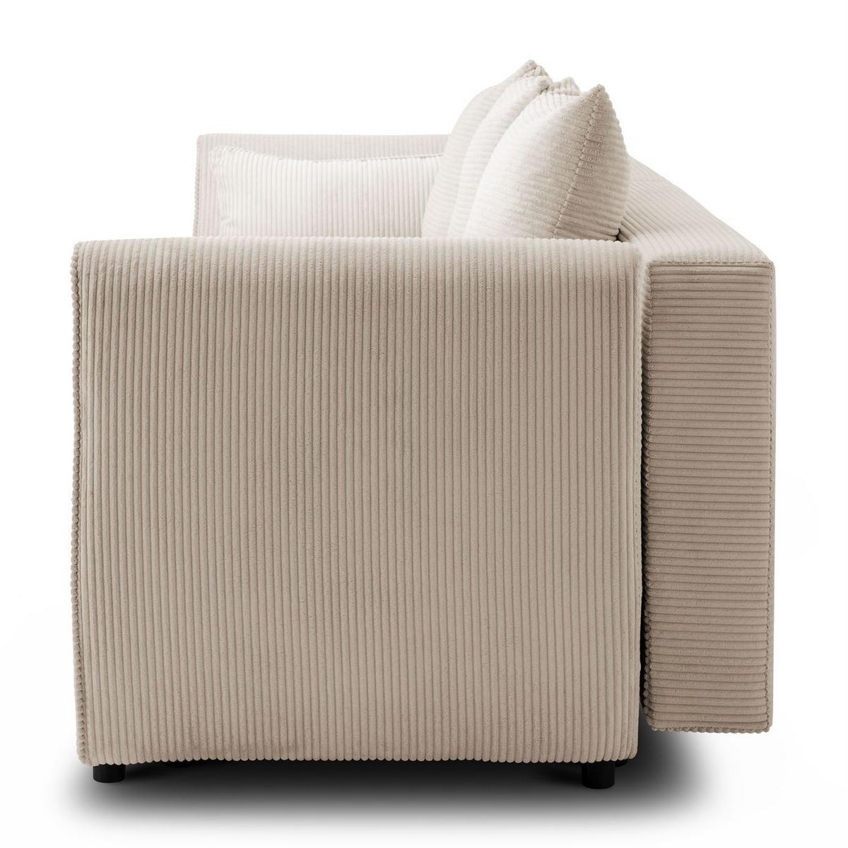 SOFA ASPEN Zweisitzer mit Schlaffunktion, Anafi 22 - Beige, Textil (267/94/95cm) - Lookway