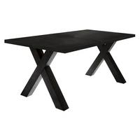 ESSTISCH ausziehbar Eike 7 160 x 90 x 75 Esszimmertisch Schwarzstahl - Schwarz, Holz (160/90/75cm) - 58aufmkessel