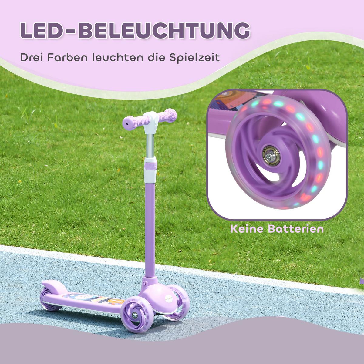 KINDERROLLER Kunststoff Stahl Violett - Violett, Kunststoff (52/29/76cm) - AIYAPLAY