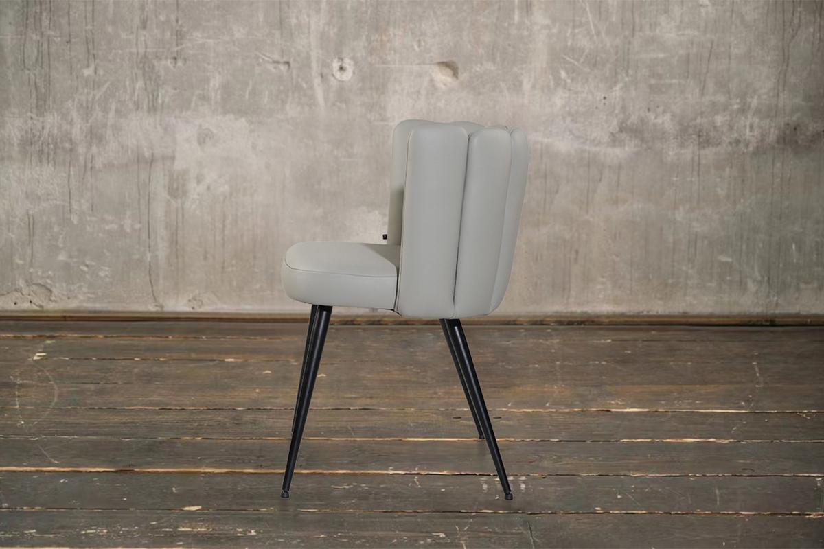 ESSZIMMERSTUHL JADA Grau Leder (1er-Set) - Grau, Leder/Kunststoff (59/79/55cm) - KAWOLA