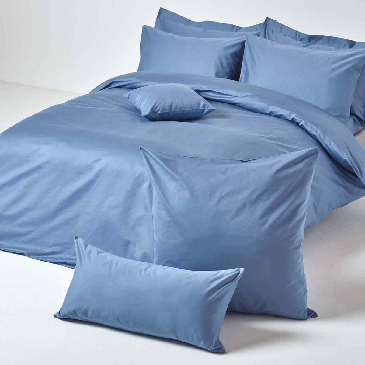 KISSENBEZUG Premium, Ägyptische Baumwolle, Fadendichte 1000 - Blau, Textil (40/40cm) - Homescapes