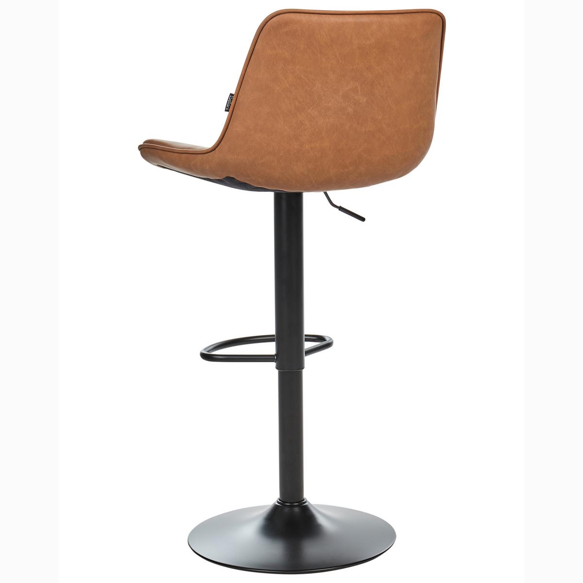BARHOCKER 2er-Set Kunstleder Goldbraun Dubrovnik - Schwarz/Braun, Kunststoff (51/88/54cm) - Beliani