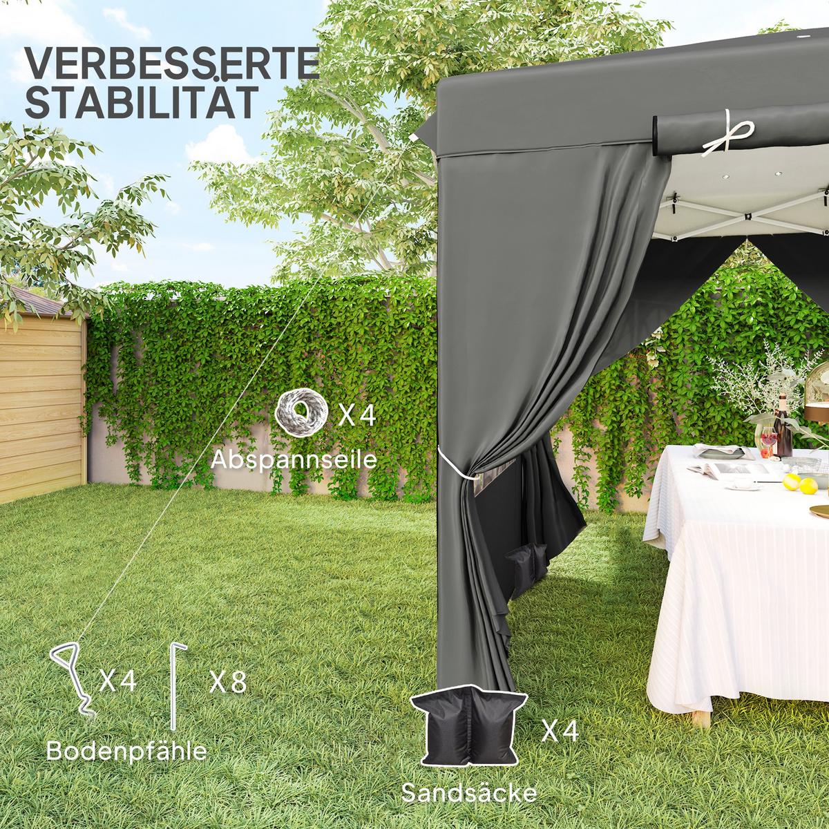 PAVILLON 2,5x2,5 cm - Dunkelgrau, Metall (250/268/250cm) - Outsunny