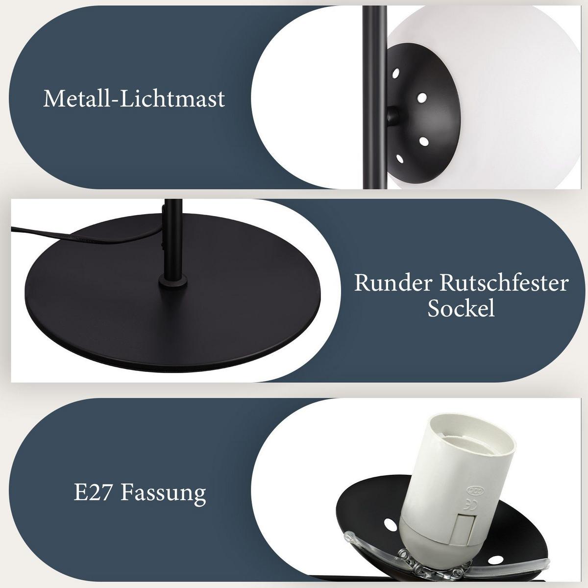 STEHLEUCHTE Dresden 25/14/150 cm - Weiß, Metall (25/20/143cm) - Nettlife