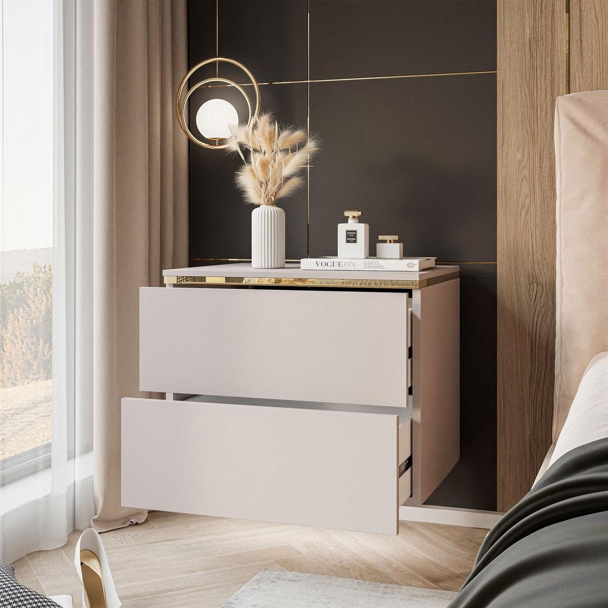 NACHTTISCH AURORA II hängender schrank Kaschmir - Kaschmir, Holzwerkstoff (50/40/37cm) - Lookway