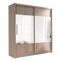SCHWEBETÜRENSCHRANK SVENA 184,4/200/61,5cm 2-türig mit Spiegel Sonoma Eiche - Sonoma Eiche, Holzwerkstoff (184.4/200/61.5cm) - MASSENO
