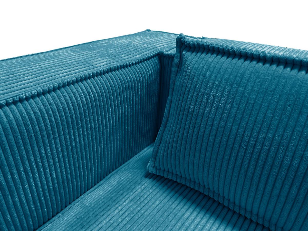 WOHNLANDSCHAFT Nova Türkis Cord - Türkis/Schwarz, Holz/Kunststoff (327/64/176cm) - S-Style Möbel