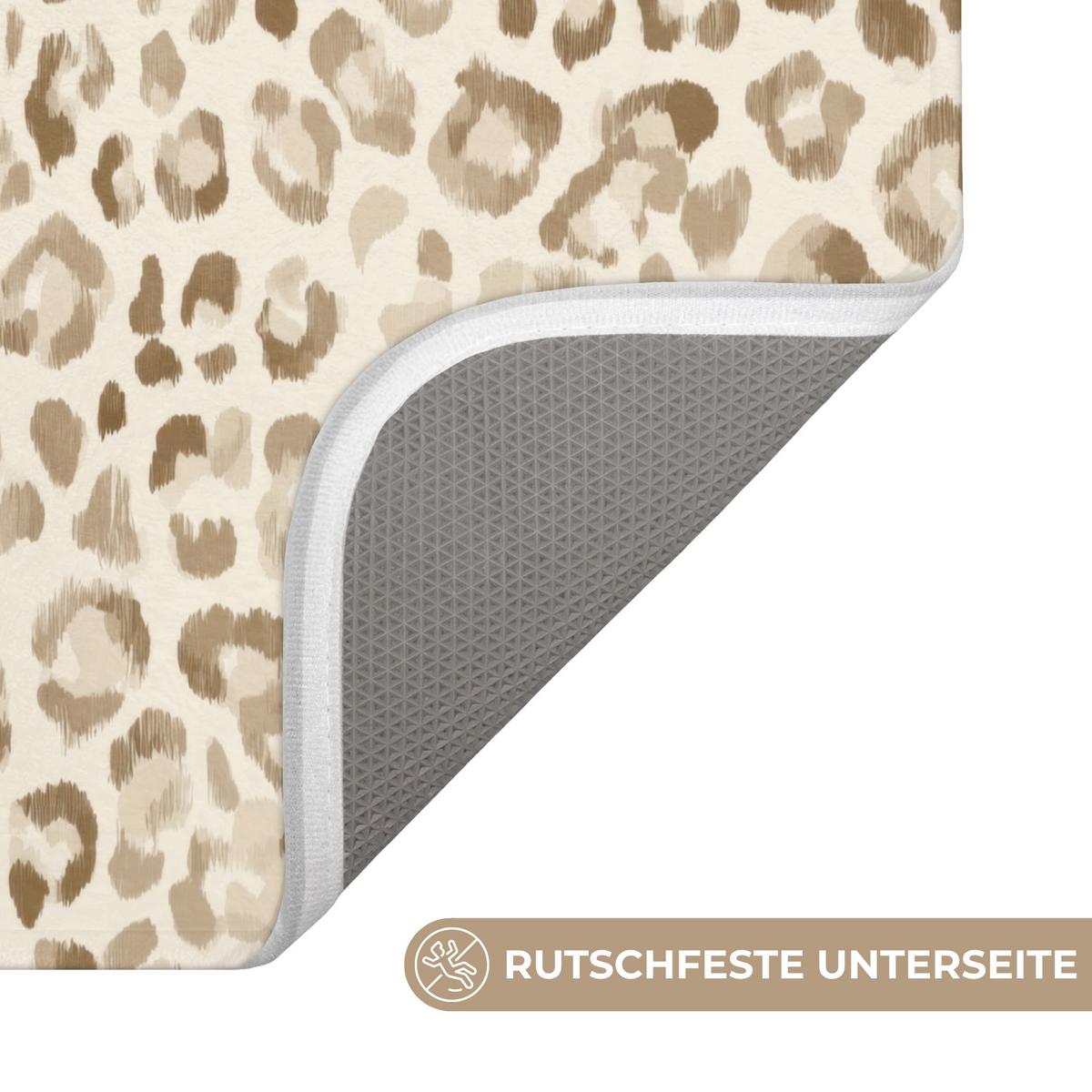WC-VORLEGER Leopard - Klassisch - Beige WC Teppich 40x60 cm - Hellbraun, Textil (40/1cm) - OnlyWow