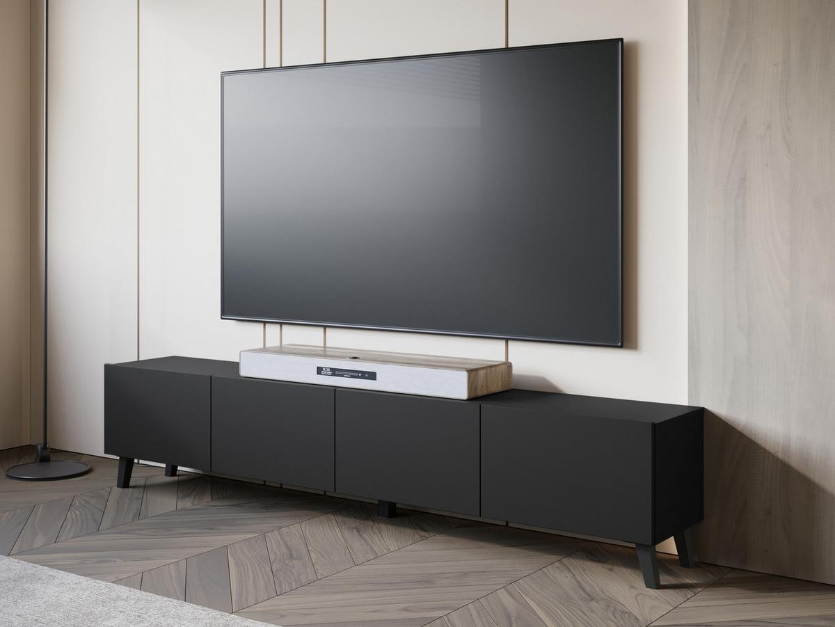 TV-LOWBOARD Phuket 190 - Graphitfarben/Schwarz, Holzwerkstoff/Kunststoff (190/40/32cm) - MIRJAN24