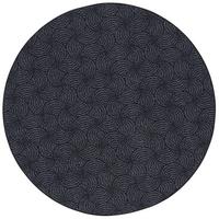 FEINSCHLINGE DESIGNER TEPPICH RUND CIRCLE - Schwarz/Grau, Textil (100/100cm) - Snapstyle