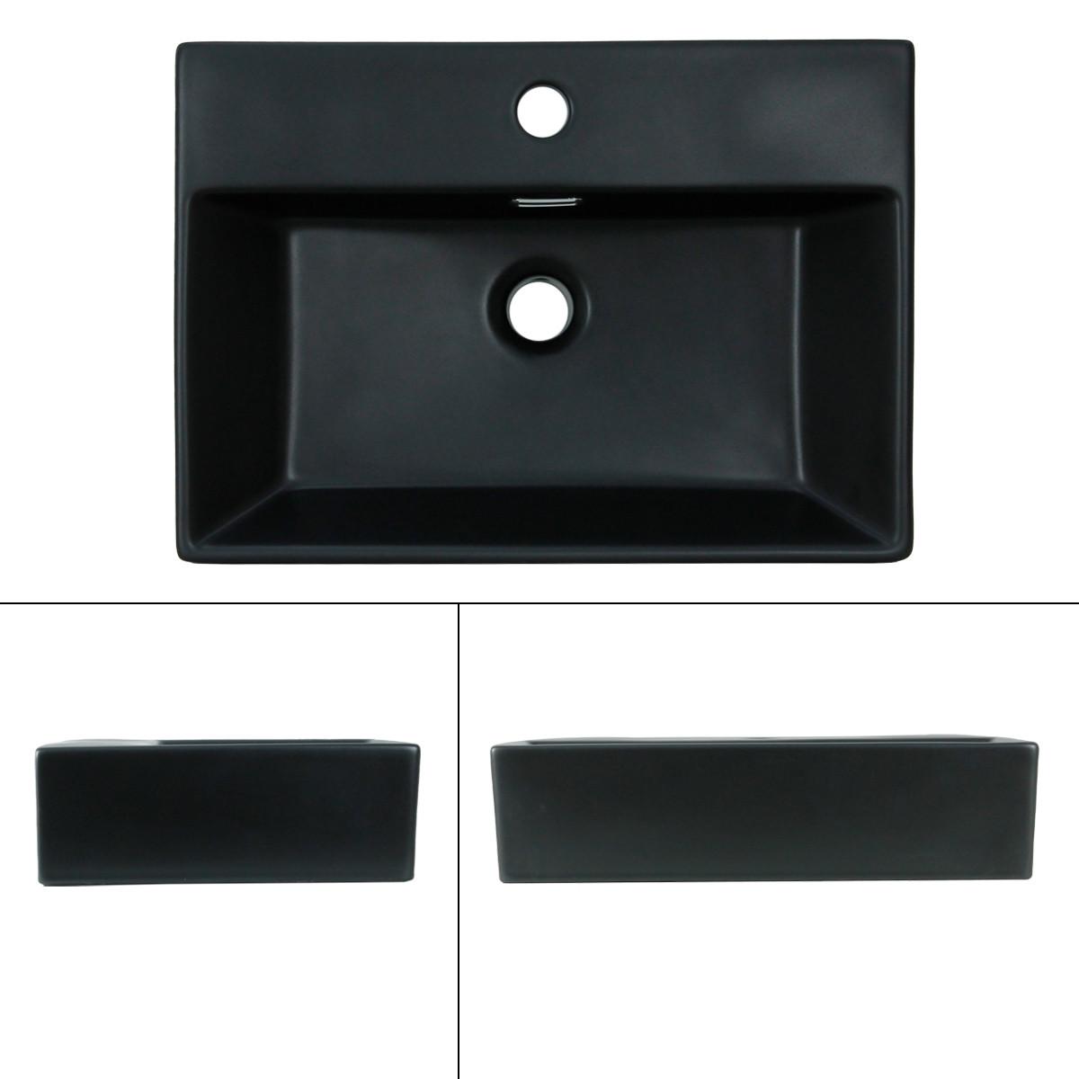 WASCHBECKEN - Schwarz, Keramik (36/13/51.5cm) - ML-DESIGN
