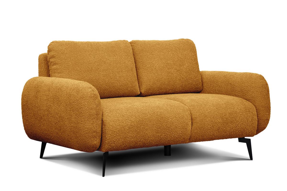SOFA FEBE 2-Sitzer, senfgelb - Gelb/Schwarz, Holz/Textil (160/82/96cm) - Wozimo