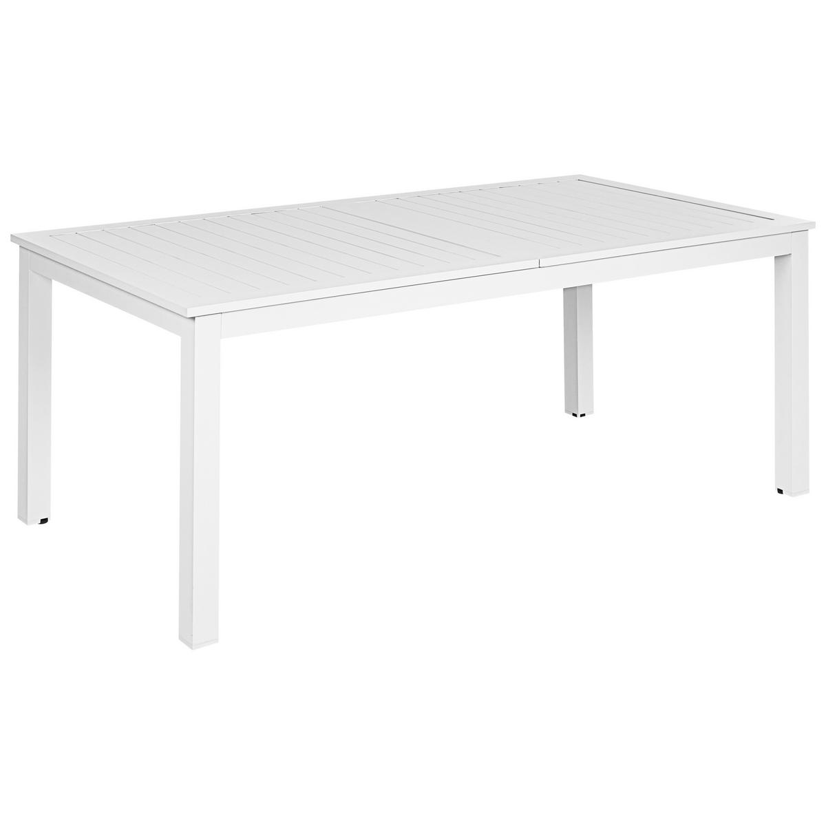 GARTENTISCH 180-240/90 cm Kunststoff Weiß Skaloma - Weiß, Metall (180/90/74cm) - Beliani