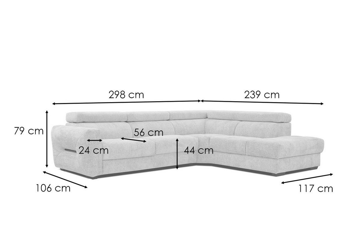 ECKSOFA CALVERA 5-Sitzer, ecru - Ecru, Holzwerkstoff/Textil (298/239cm) - Wozimo