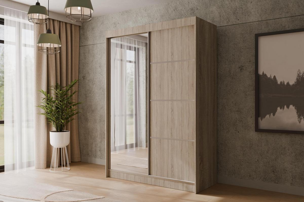 KLEIDERSCHRANK PAOKI - 150 cm - Sonoma Eiche - Sonoma Eiche, Holzwerkstoff (150/215/61cm) - ALTDECOR