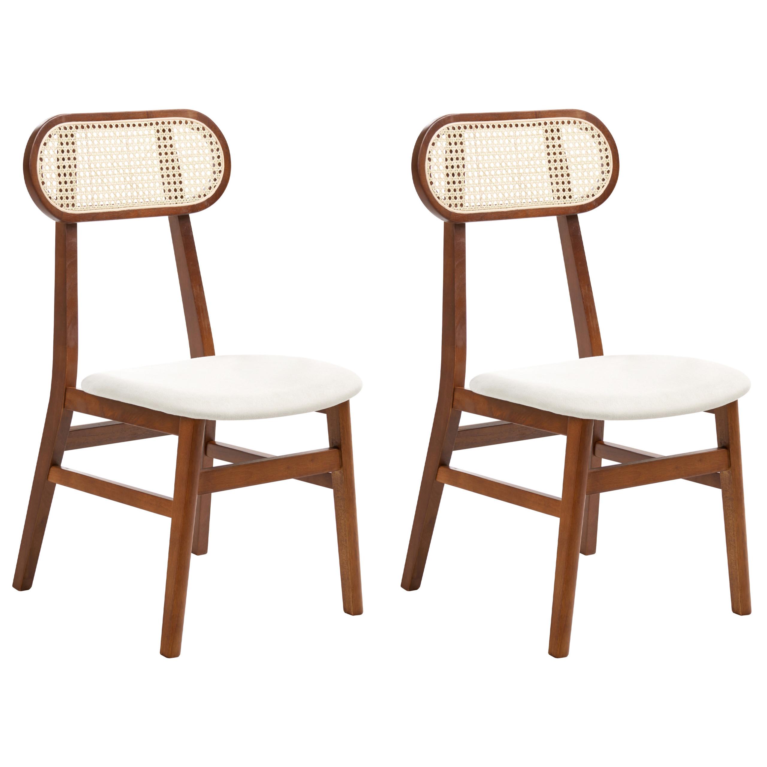 ESSZIMMERSTUHL 2er-Set Holz Braun/Hellbeige Fallon - Beige, Holz (47/90/50cm) - Beliani