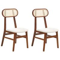 ESSZIMMERSTUHL 2er-Set Holz Braun/Hellbeige Fallon - Beige, Holz (47/90/50cm) - Beliani
