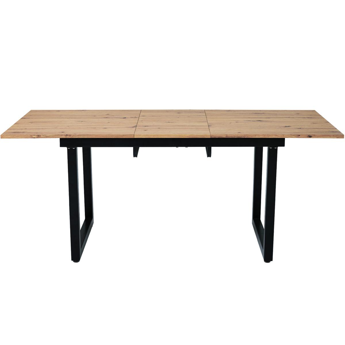 ESSTISCH Erweiterbarer Eicheoptik schwarz - Weiß, Holz/Metall (180/80/75cm) - Urban Meuble
