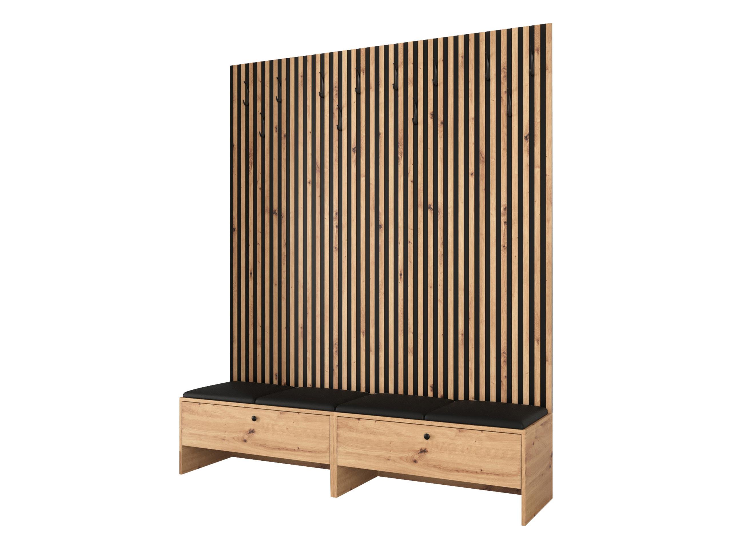 GARDEROBE Balma V - Schwarz Hochglanz, Holzwerkstoff (170/206/44cm) - MIRJAN24