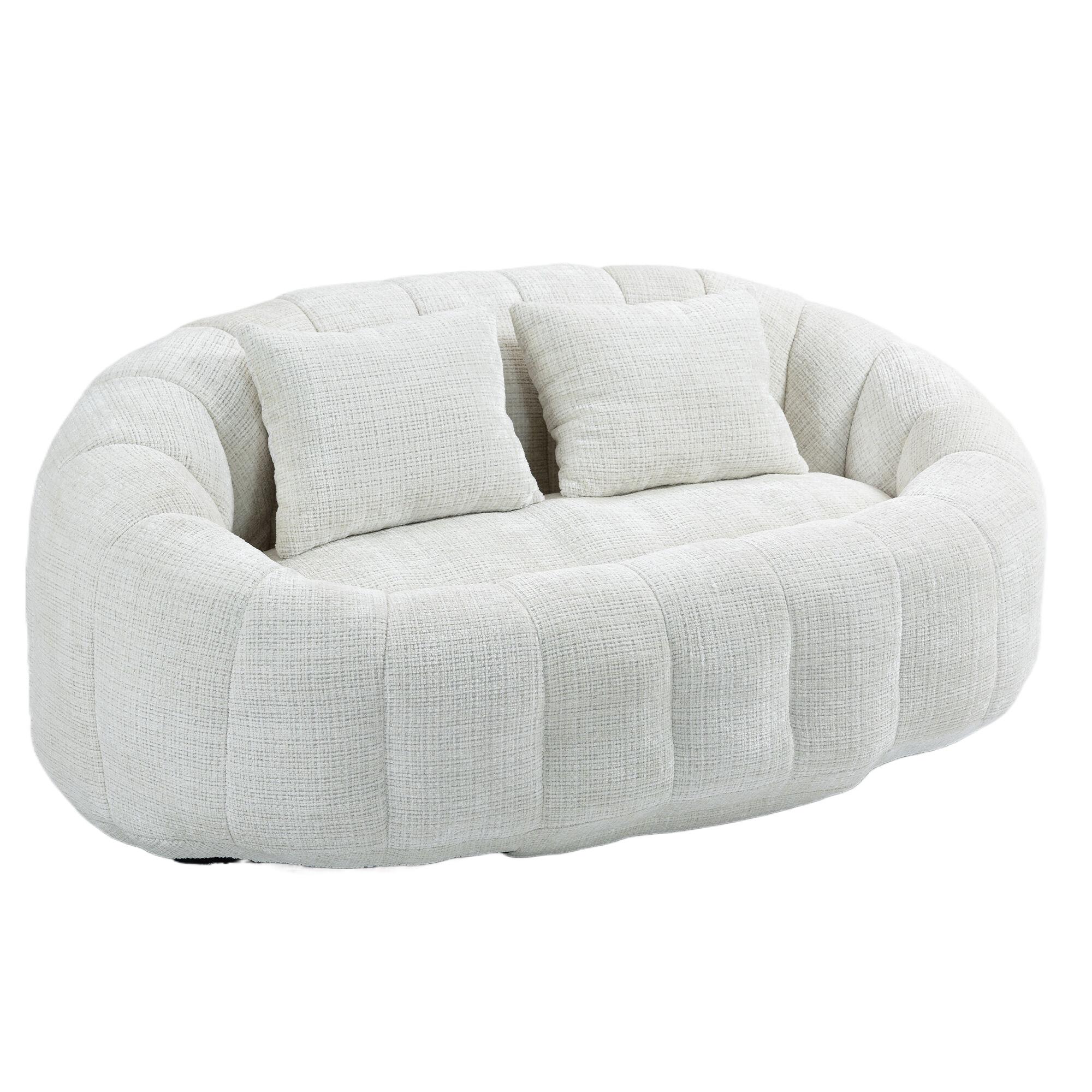 BEAN BAG SOFA – Komfortabler Lazy Lounger mit hochdichtem Memory - Beige, Textil (150/63/95cm) - Urban Meuble