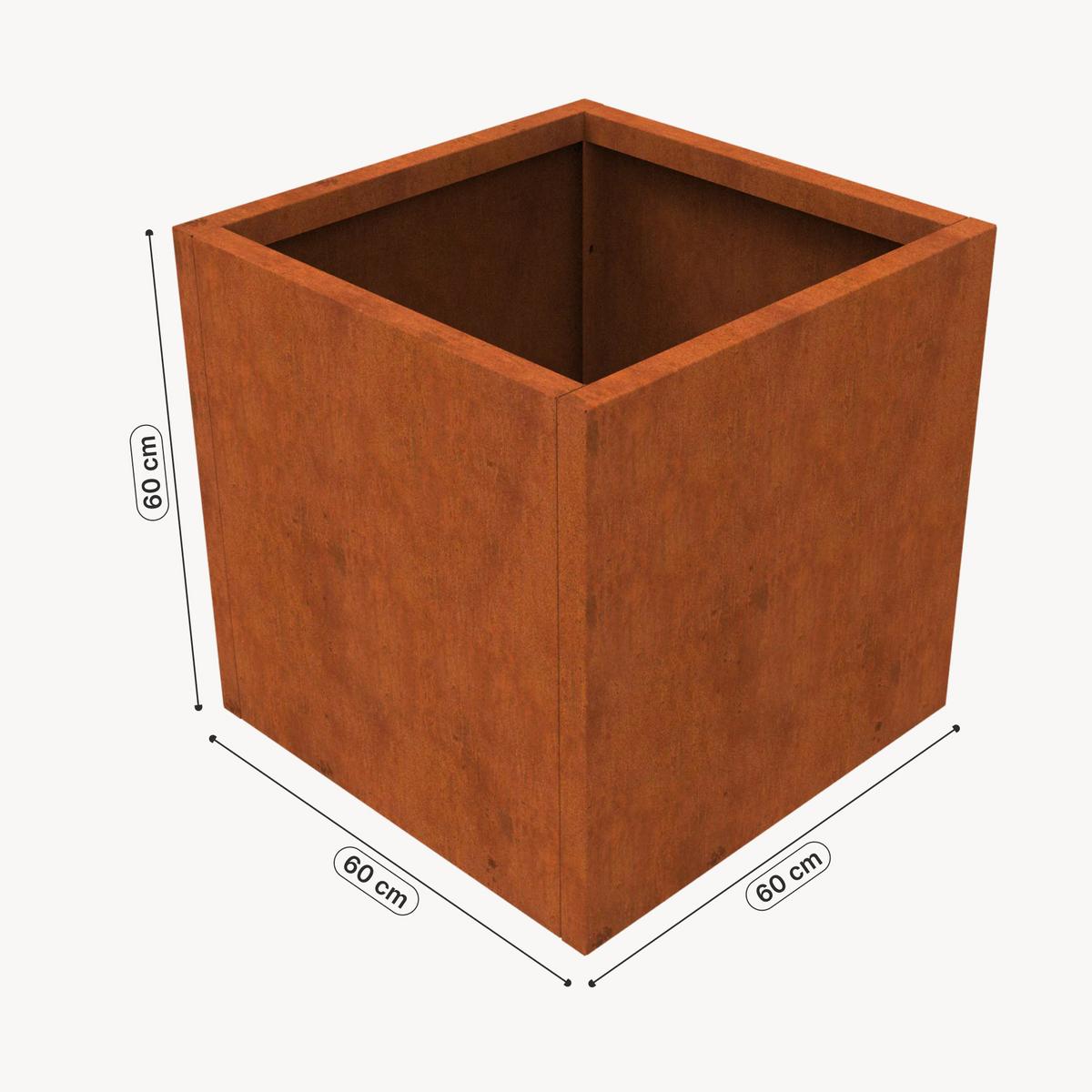 PFLANZKÜBEL Vaargel - Rostfarben, Metall (60/60/60cm) - casa.pro