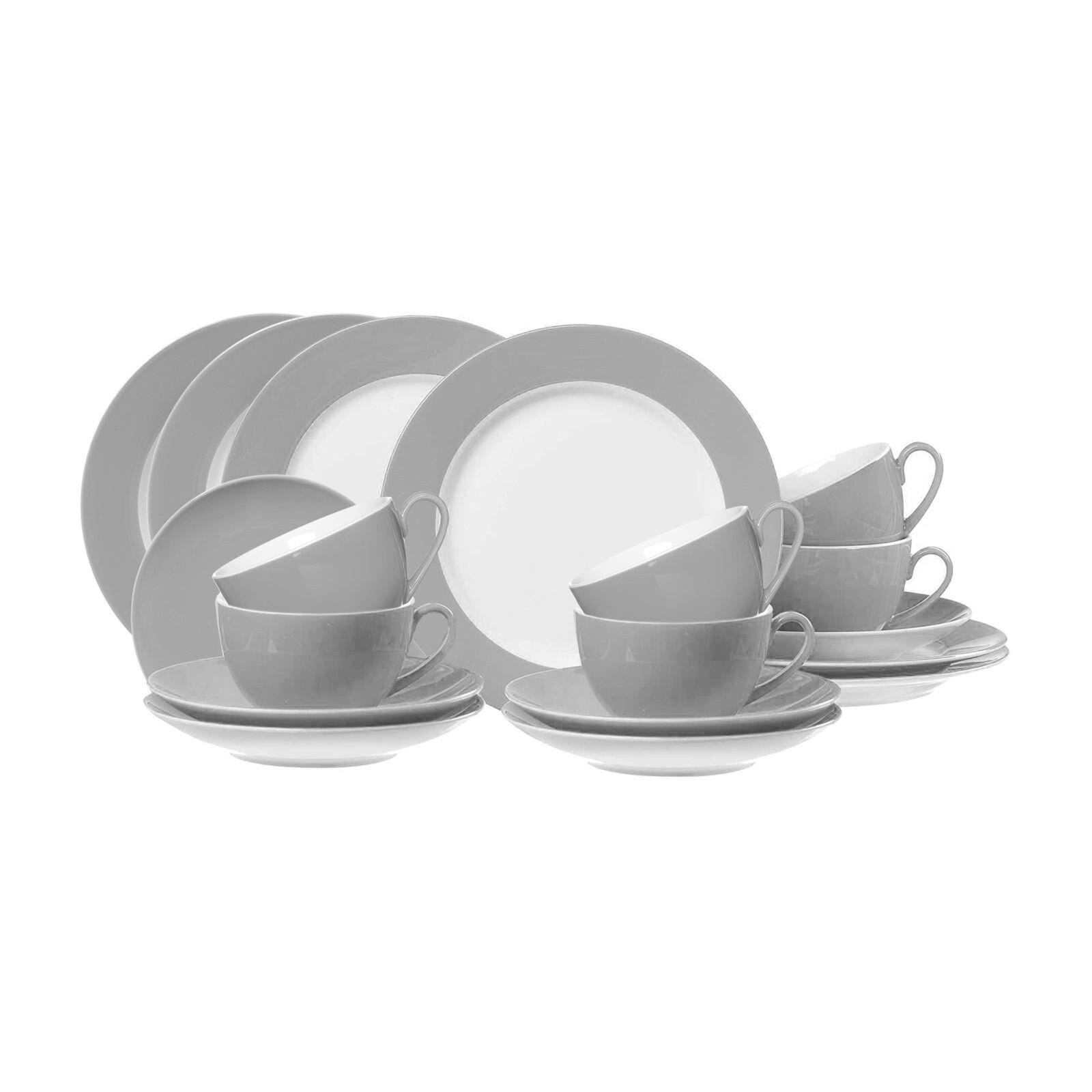 KAFFEESERVICE Doppio grau 18-tlg. - Grau, Keramik (2/2/2cm) - Ritzenhoff Breker