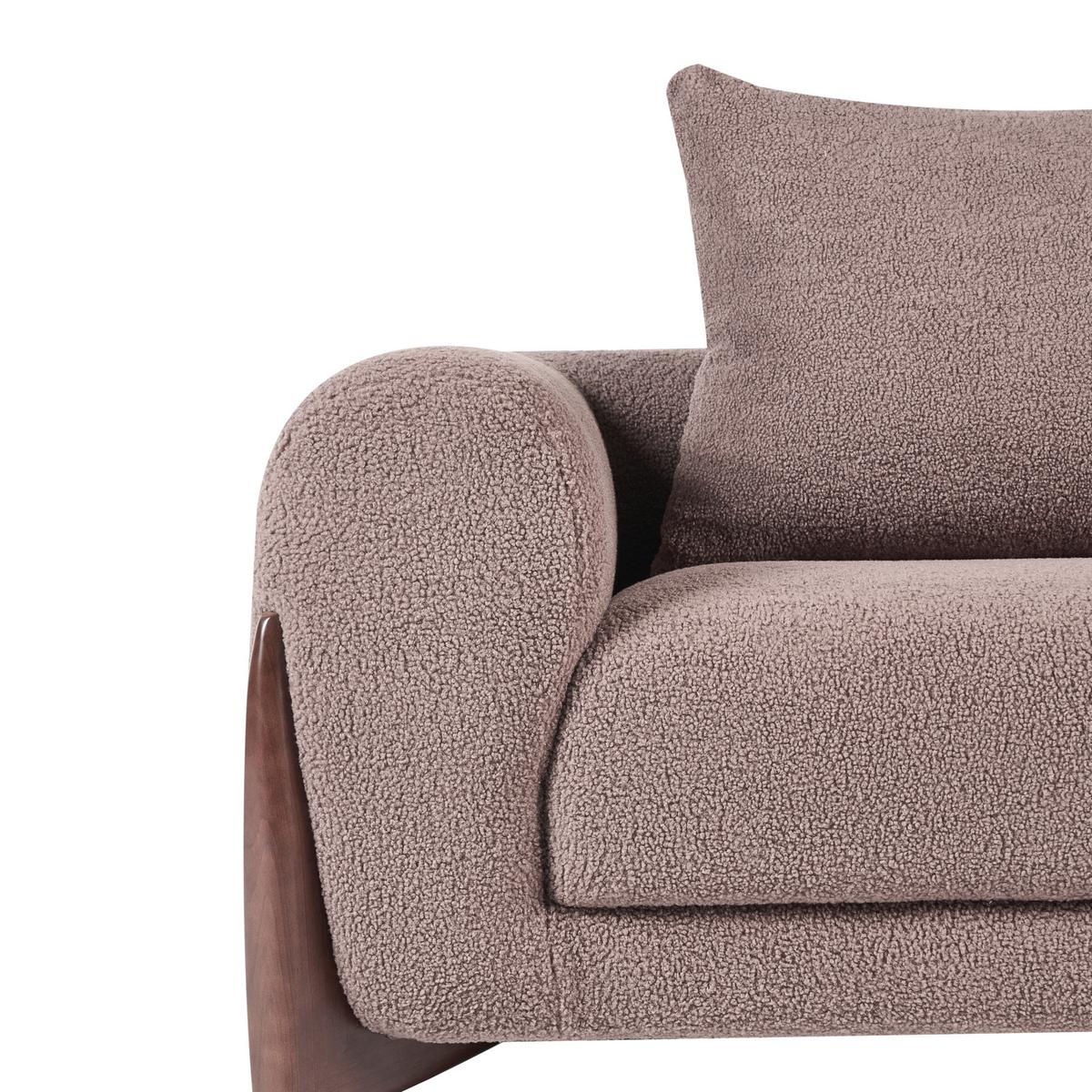 3-SITZER-SOFA Bouclé Braun Vinliden - Braun, Textil (180/62/87cm) - Beliani
