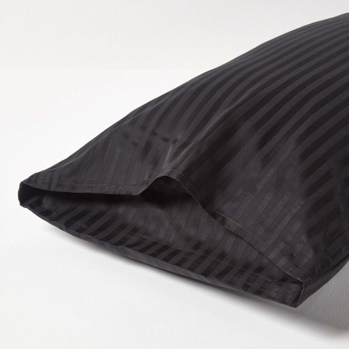 KISSENBEZUG Damast, Ägyptische Baumwolle, Fadendichte 330 - Schwarz, Textil (50/90cm) - Homescapes