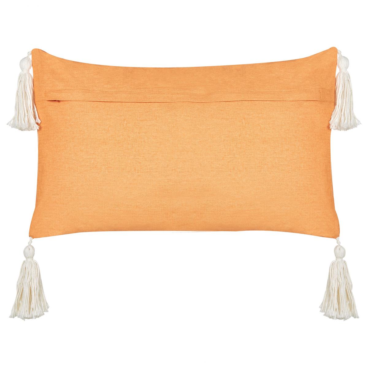 DEKOKISSEN 2er-Set Orange 50/30 cm Lithops - Orange/Weiß, Textil (50/30cm) - Beliani