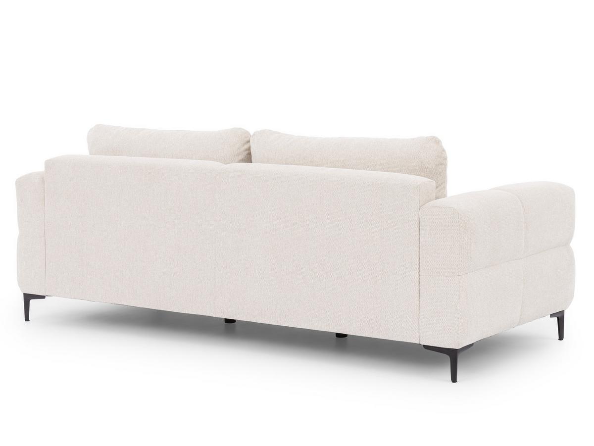 3-SITZER-SOFA Cardea in Bubble-Optik aus weichem Creme Strukturstoff mit hohem Sitzkomfort - Creme/Schwarz, Holz/Textil (217/80/97cm) - S-Style Möbel