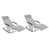 SONNENLIEGE 2 Personen, Gartenliege bis 150kg, Hellgrau - Hellgrau, Metall (63/87/150cm) - SoBuy