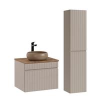 BADMÖBEL 60.4cm Zelie 2er-Set Kaschmir - Beige, Holzwerkstoff (60.4/48/46cm) - Petits-meubles
