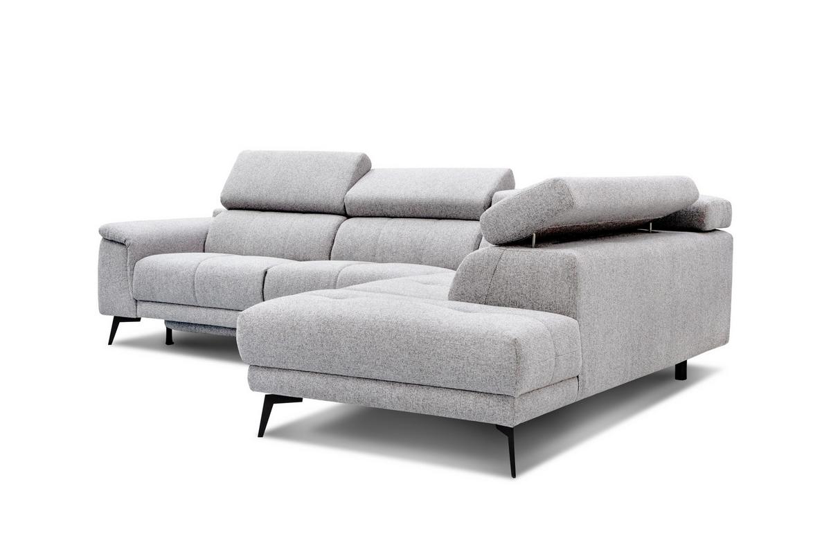 ECKSOFA FIERO 5-Sitzer mit 1 Relaxfunktion, hellgrau - Hellgrau, Holzwerkstoff/Textil (290/228cm) - Wozimo