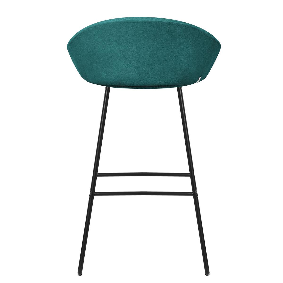 BARHOCKER 2er Set Petrol mit Stoffbezug - Türkis/Schwarz, Metall (56/94/50cm) - ML-DESIGN