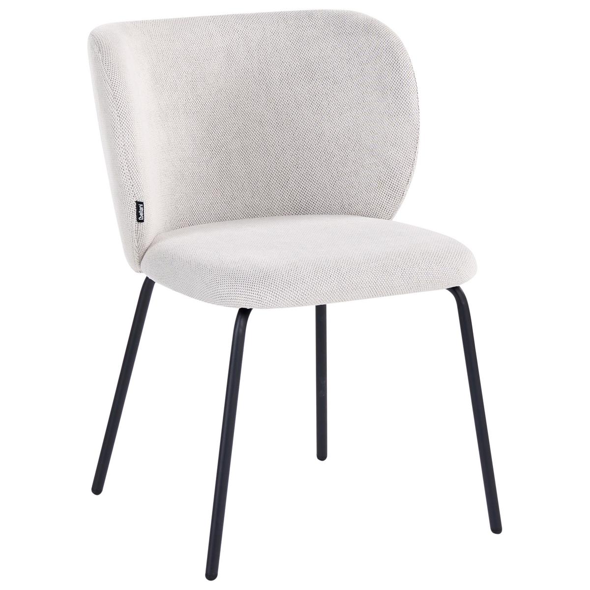 ESSZIMMERSTUHL 2er-Set Stoff Cremeweiß Calera - Weiß, Textil (56/78/60cm) - Beliani