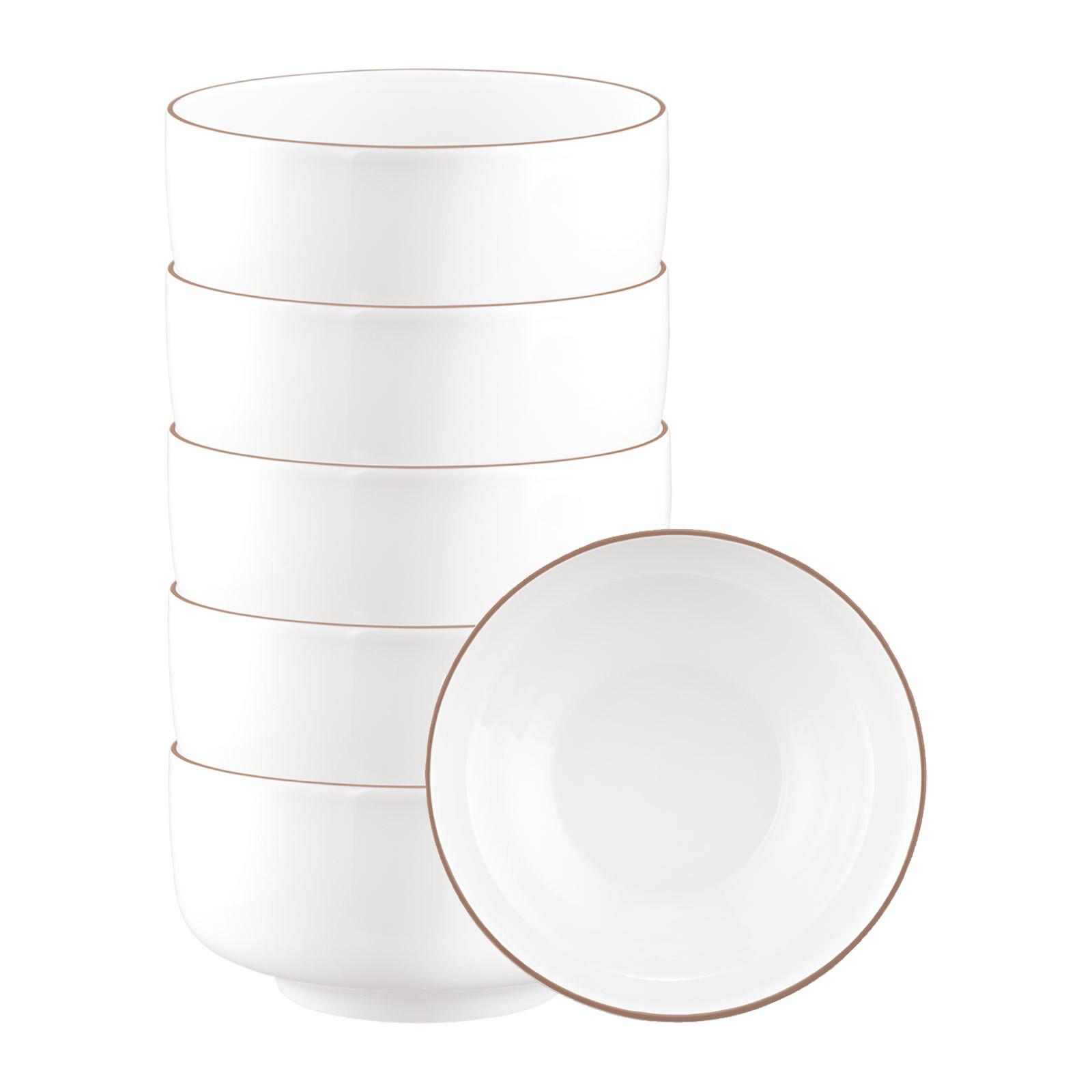 SCHÜSSELN Sento Home Pure Lines Cocoa Brown ø 20,3 cm 6er Set - Hellbraun, Keramik (20.3cm) - Seltmann Weiden