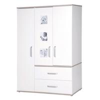 KLEIDERSCHRANK Moritz - Weiß, Holzwerkstoff/Metall (134.5/193/55cm) - Roba