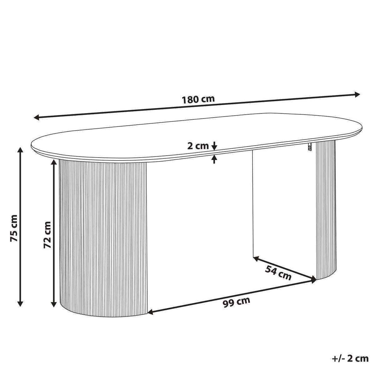 ESSTISCH Hellbraun 180/90 cm Savory - Braun, Holzwerkstoff (180/90/75cm) - Beliani
