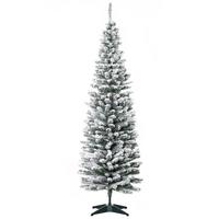 KÜNSTLICHER Weihnachtsbaum, 180 cm Christbaum mit Kunstschnee, Indoor - Grün, Kunststoff/Metall (180cm) - HOMCOM