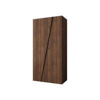DREHTÜRENSCHRANK Zen 100 cm - Nussbaumfarben/Schwarz, Holzwerkstoff/Kunststoff (100/202/50cm) - MIRJAN24