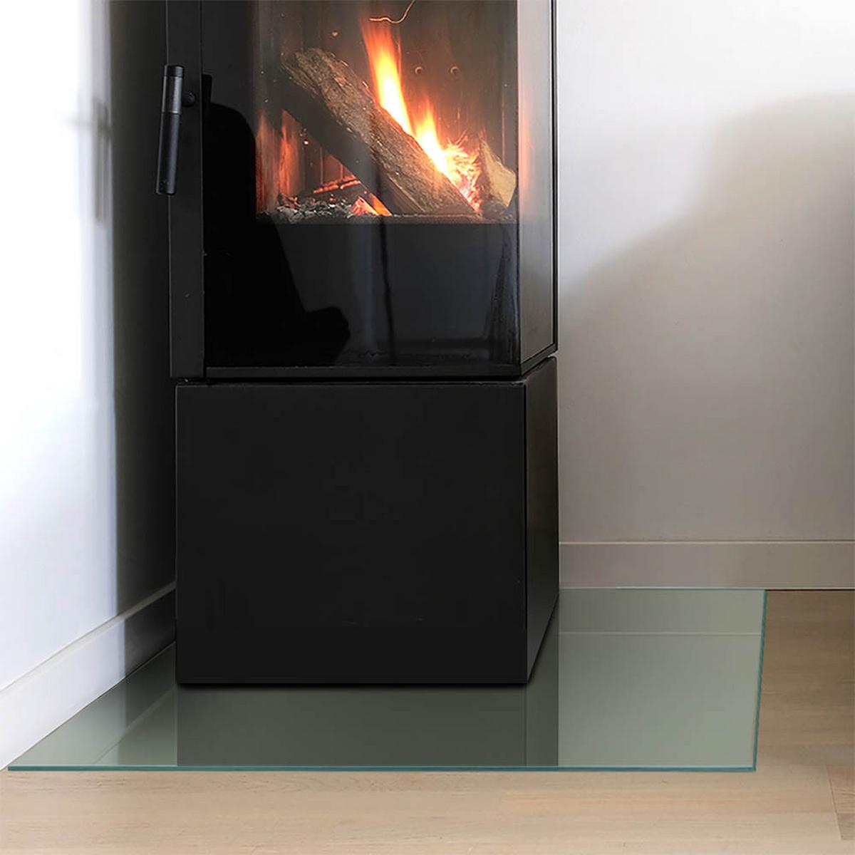 GLASPLATTE für Kamin 60x60 cm - Grün, Glas (60/60/0.4cm) - TULUP